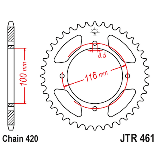 Corona de Alumínio 53 Dientes JTA461 JT Sprockets JTA461.53