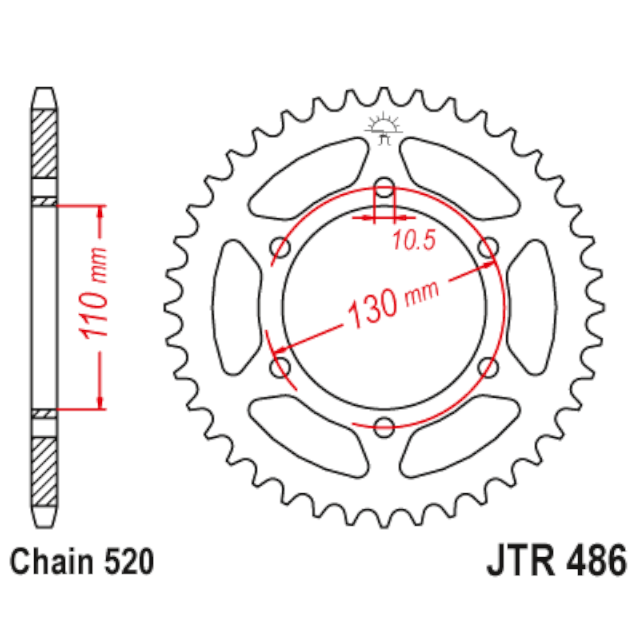 Corona de Alumínio 46 Dientes JTA486 JT Sprockets JTA486.46