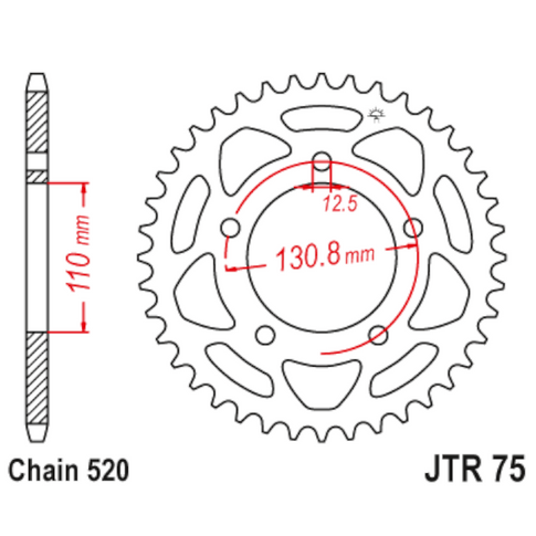 Corona de Alumínio 46 Dientes JTA75 JT Sprockets JTA75.46