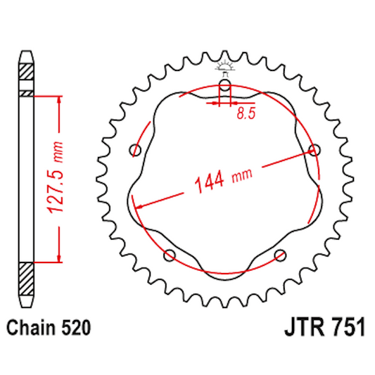 Corona de Alumínio 40 Dientes JTA751 JT Sprockets JTA751.40