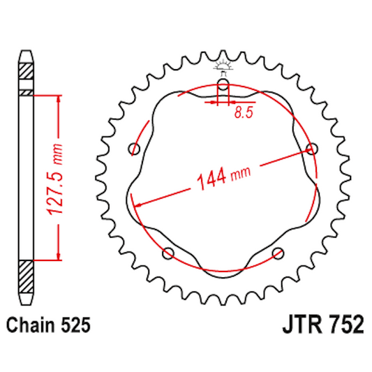 Corona de Alumínio 38 Dientes JTA752 JT Sprockets JTA752.38