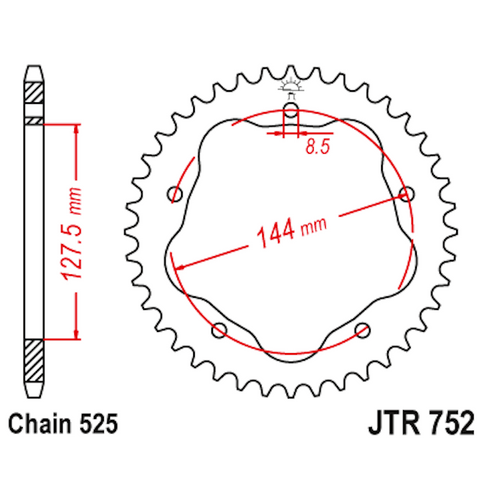 Corona de Alumínio 36 Dientes JTA752 JT Sprockets JTA752.36