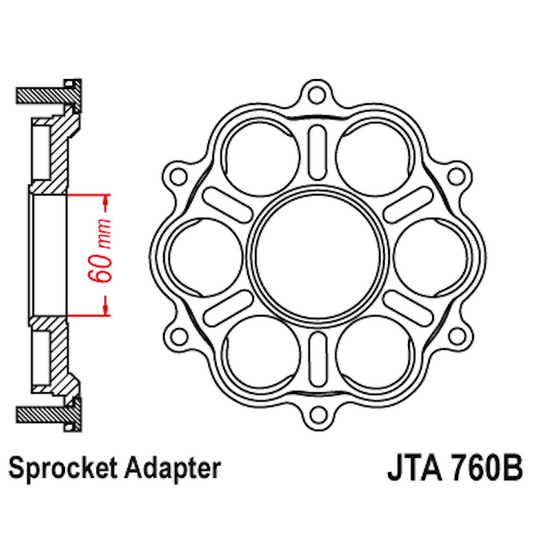 Portacoronas Ducati JTA760B JT Sprockets JTA760B