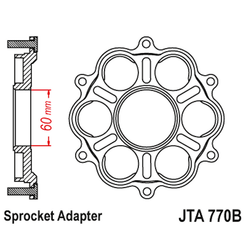 Portacoronas Ducati JTA770B JT Sprockets JTA770B