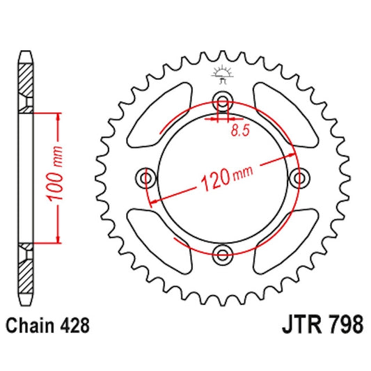 Corona Yamaha YZ 80/85 / Suzuki RM 80/85 Z-52 Alumínio JT Sprockets - Negro JTA798.52BLK