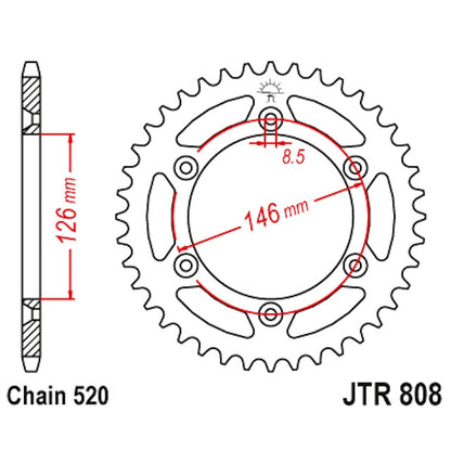 Corona Suzuki RM / RMZ Z-51 Alumínio JT Sprockets JTA808.51BLK