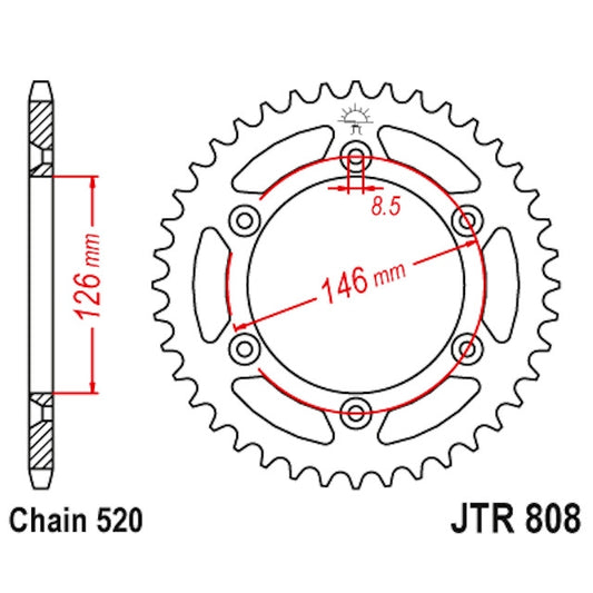 Corona Suzuki RM / RMZ Z-51 Alumínio JT Sprockets JTA808.51BLK