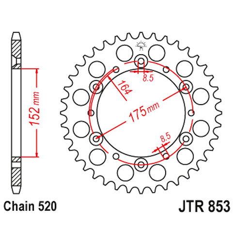 Corona Yamaha Banshee Z-41 520 aluminio Negro JT Sprocjets JTA853.41BLK