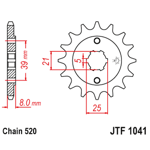 Piñon de Acero 14 Dientes JTF1041 JT Sprockets JTF1041.14