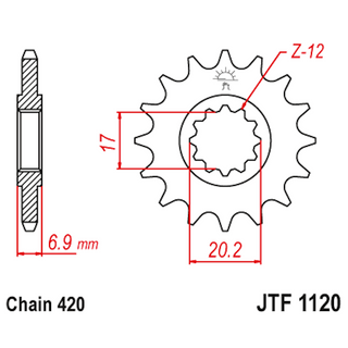 Pinhão AM6 Z-13 Dentes JT Sprockets