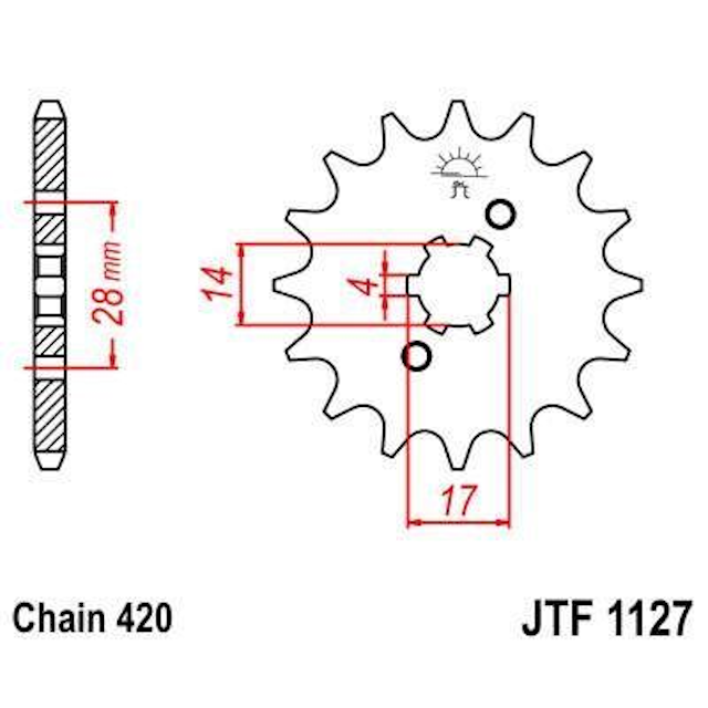Piñon de Acero 13 Dientes JTF1127 JT Sprockets JTF1127.13