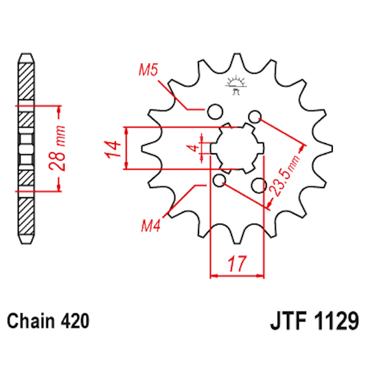Piñon de Acero 13 Dientes JTF1129 JT Sprockets JTF1129.13