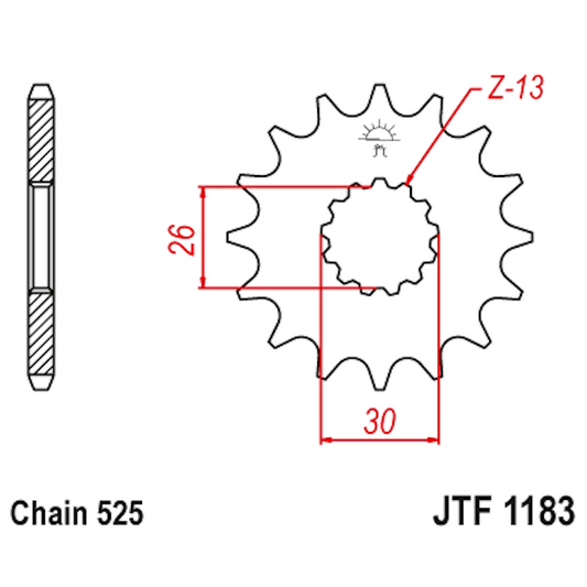 Piñon de Acero 17 Dientes JTF1183 JT Sprockets JTF1183.17