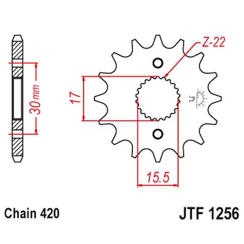 Piñon de Acero 16 Dientes JTF1256 JT Sprockets JTF1256.16