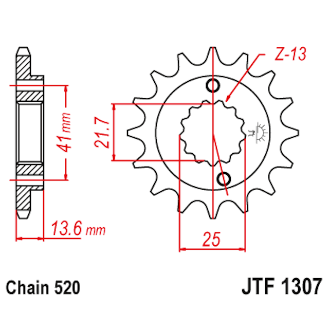 Piñon de Acero 15 Dientes JTF1307 JT Sprockets JTF1307.15