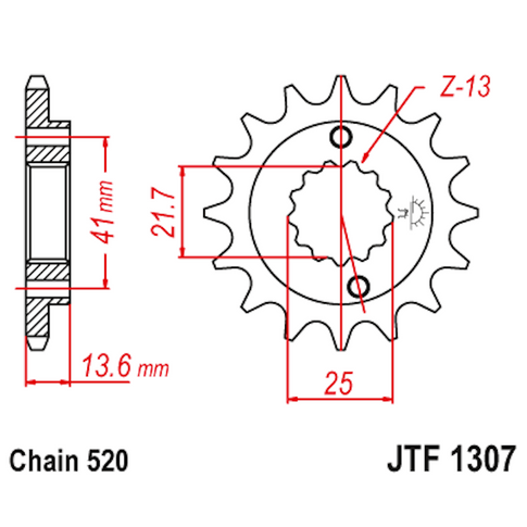 Piñon de Acero 15 Dientes JTF1307 JT Sprockets JTF1307.15