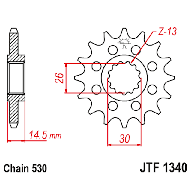 Piñon de Acero 18 Dientes JTF1340 JT Sprockets JTF1340.18