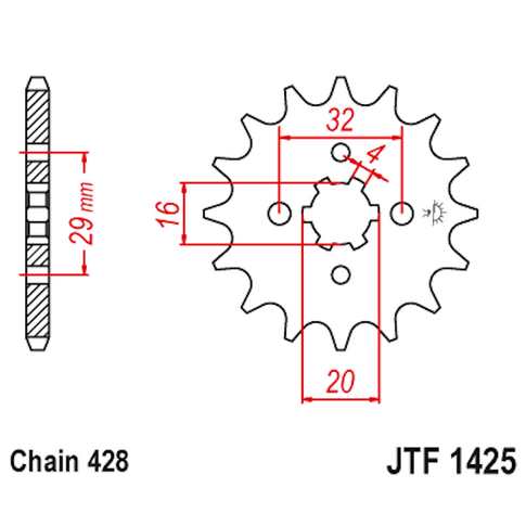 Piñon de Acero 13 Dientes JTF1425 JT Sprockets JTF1425.13