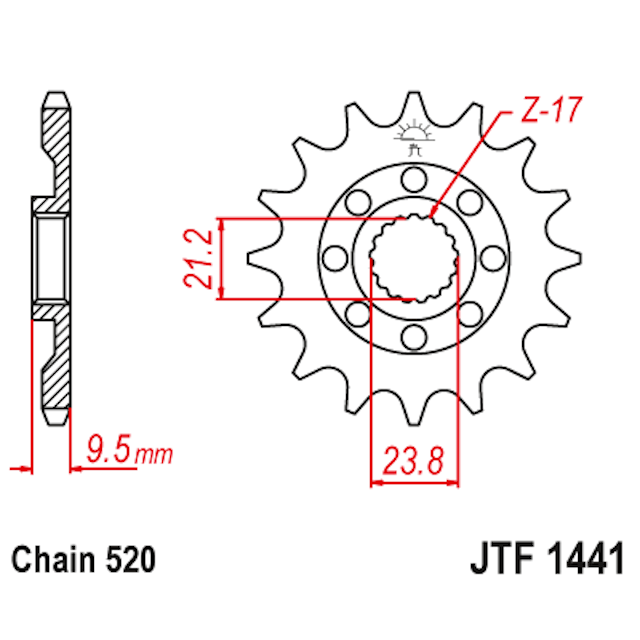 Piñon de acero Suzuki RMZ 450 2005-12 / RMX 450 2010-17 Z-13 JT Sprockets JTF1441.13