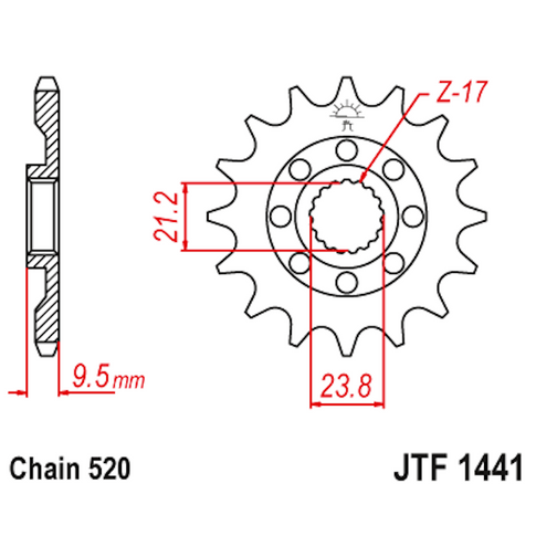 Piñon de acero Suzuki RMZ 450 2005-12 / RMX 450 2010-17 Z-13 JT Sprockets JTF1441.13