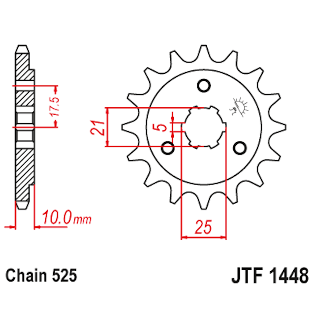 Piñon de Acero 13 Dientes JTF1448 JT Sprockets JTF1448.13