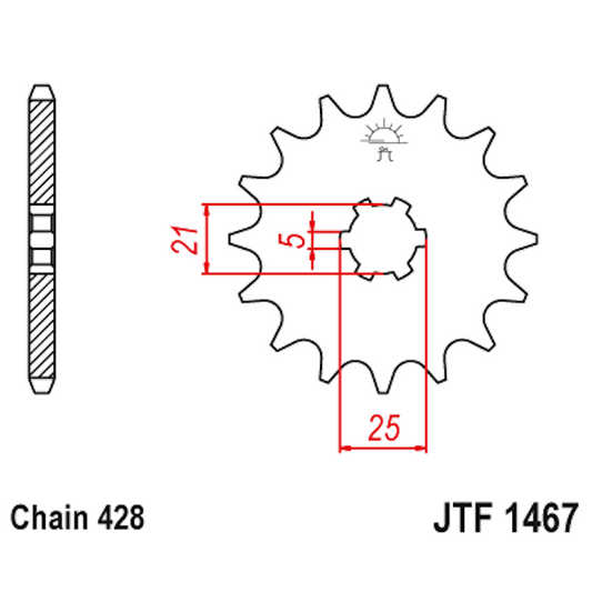 Piñon de Acero 13 Dientes JTF1467 JT Sprockets JTF1467.13