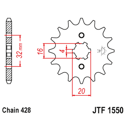 Piñon de Acero 15 Dientes JTF1550 JT Sprockets JTF1550.15