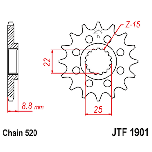 Piñon de acero Beta / KTM / Husqvarna / Gas Gas Motor KTM Z-11 JT Sprockets JTF1901.11