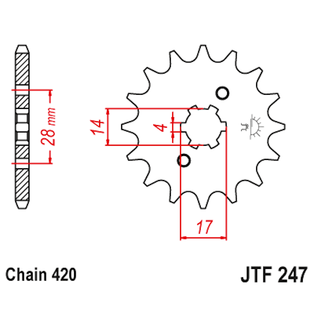 Piñon de Acero 13 Dientes JTF247 JT Sprockets JTF247.13