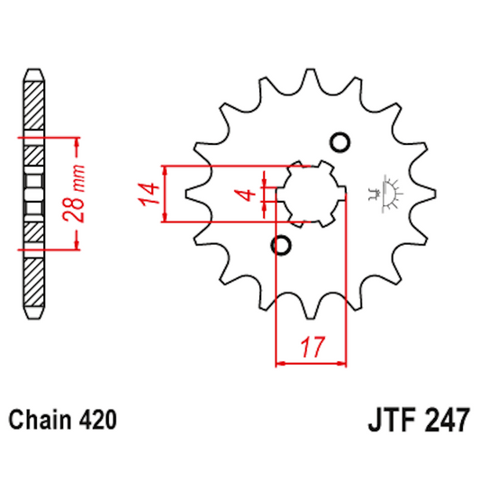 Piñon de Acero 13 Dientes JTF247 JT Sprockets JTF247.13
