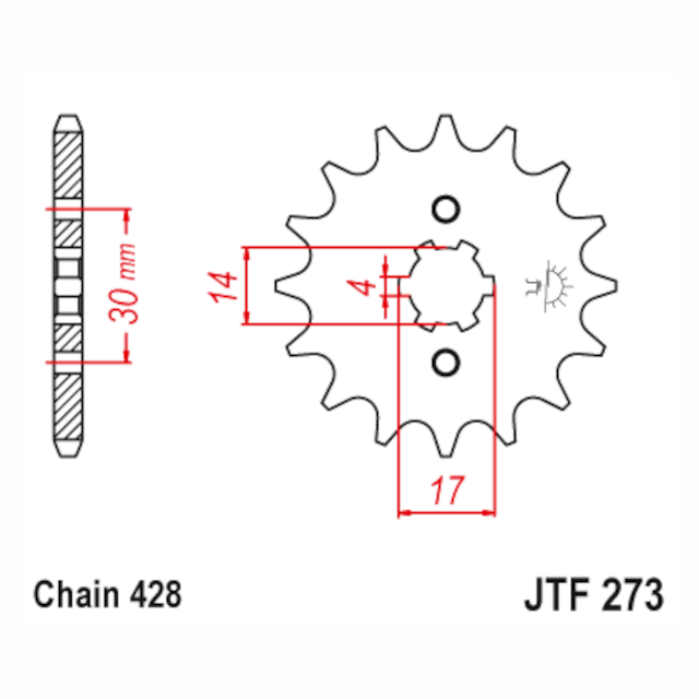 Piñon de Acero 15 Dientes JTF273 JT Sprockets JTF273.15