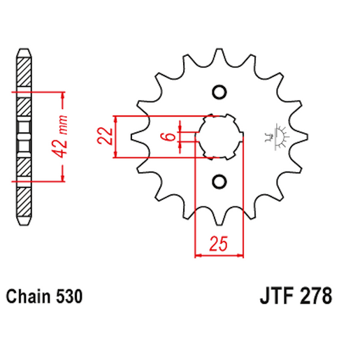 Piñon de Acero 14 Dientes JTF278 JT Sprockets JTF278.14