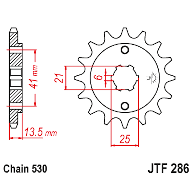 Piñon de Acero 14 Dientes JTF286 JT Sprockets JTF286.14