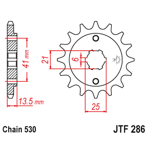 Piñon de Acero 14 Dientes JTF286 JT Sprockets JTF286.14