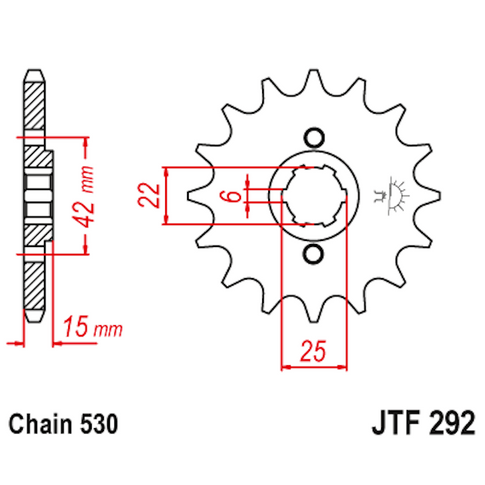 Piñon de Acero 16 Dientes JTF292 JT Sprockets JTF292.16