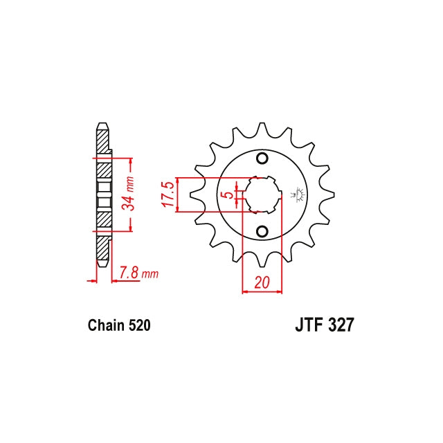 Piñón Honda CRM/NSR 125cc Z-14 520 acero JTF327.14