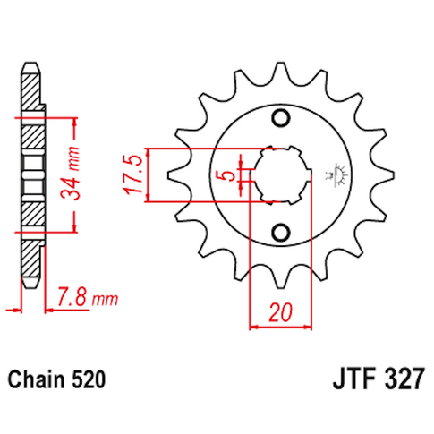 Piñon de Acero 15 Dientes JTF327 JT Sprockets JTF327.15