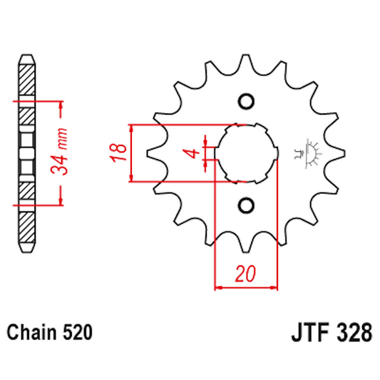 Piñon de Acero 14 Dientes JTF328 JT Sprockets JTF328.14