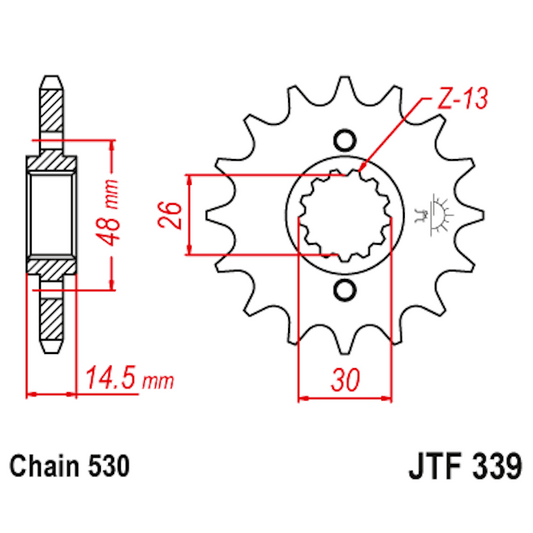 Piñon de Acero 15 Dientes JTF339 JT Sprockets JTF339.15
