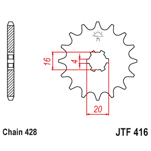 Piñon de acero Suzuki RM 80/85 Z-13 JT Sprockets JTF416.13