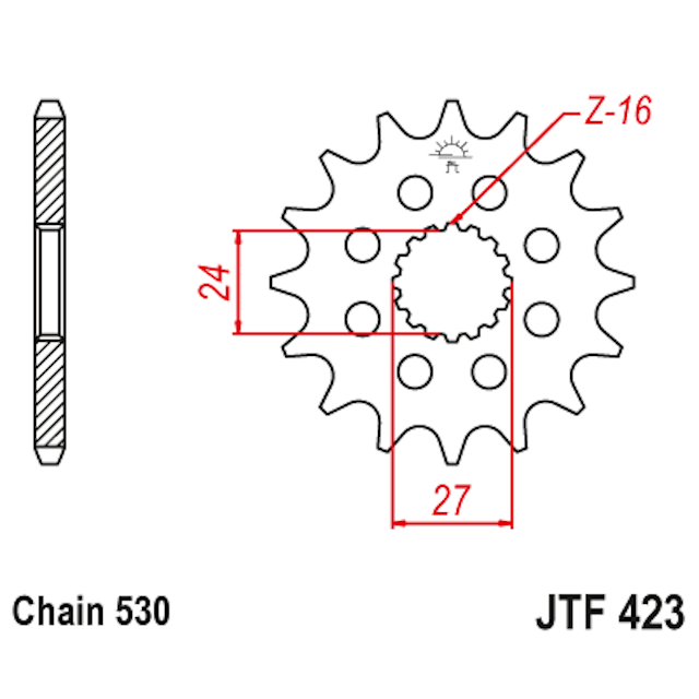 Piñon de Acero 18 Dientes JTF423 JT Sprockets JTF423.18