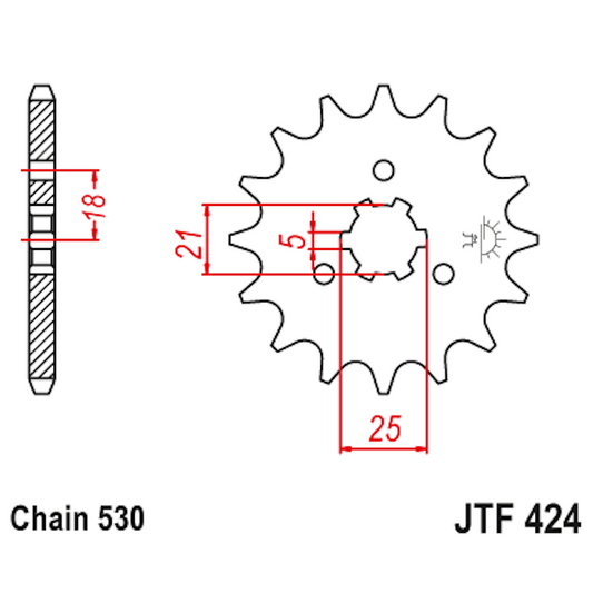 Piñon de Acero 15 Dientes JTF424 JT Sprockets JTF424.15