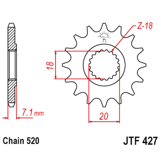 Piñon de acero Suzuki RM 125 83-12 / RMZ 250 07-12 Z-14 JT Sprockets JTF427.14