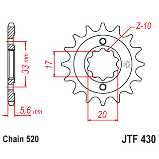 Steel sprocket Kawasaki KXF 250 2004-05 / Suzuki RMZ 250 2004-06 Z-15 JT Sprockets