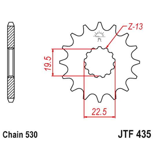 Piñon de Acero 15 Dientes JTF435 JT Sprockets JTF435.15