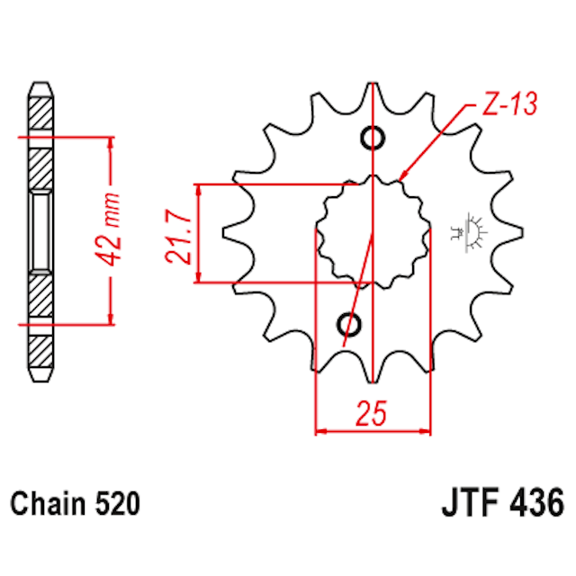 Piñon de Acero 16 Dientes JTF436 JT Sprockets JTF436.16