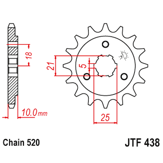 Piñon de Acero 14 Dientes JTF438 JT Sprockets JTF438.14