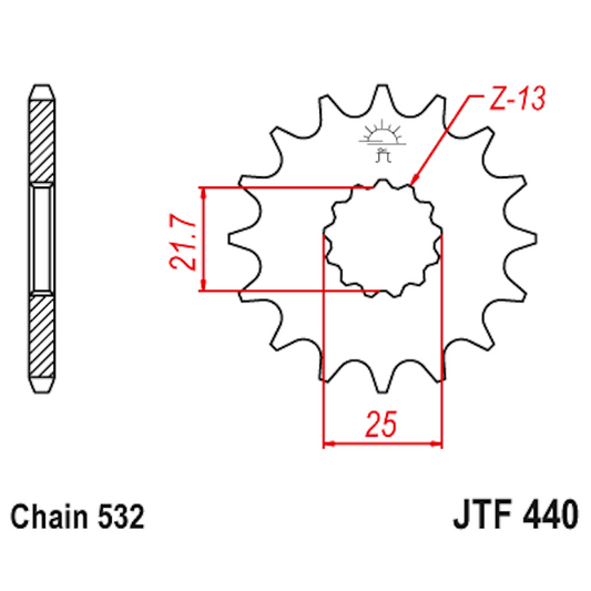 Piñon de Acero 16 Dientes JTF440 JT Sprockets JTF440.16