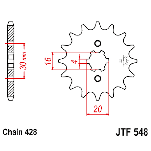 Piñon de Acero 14 Dientes JTF548 JT Sprockets JTF548.14