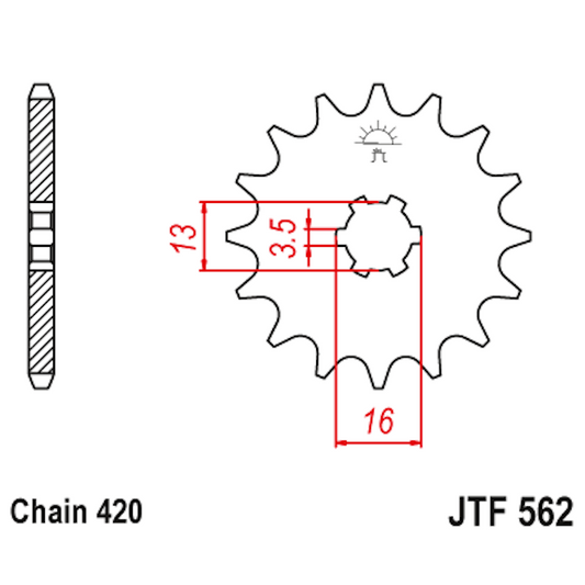 Piñon de Acero 9 Dientes JTF562 JT Sprockets JTF562.09
